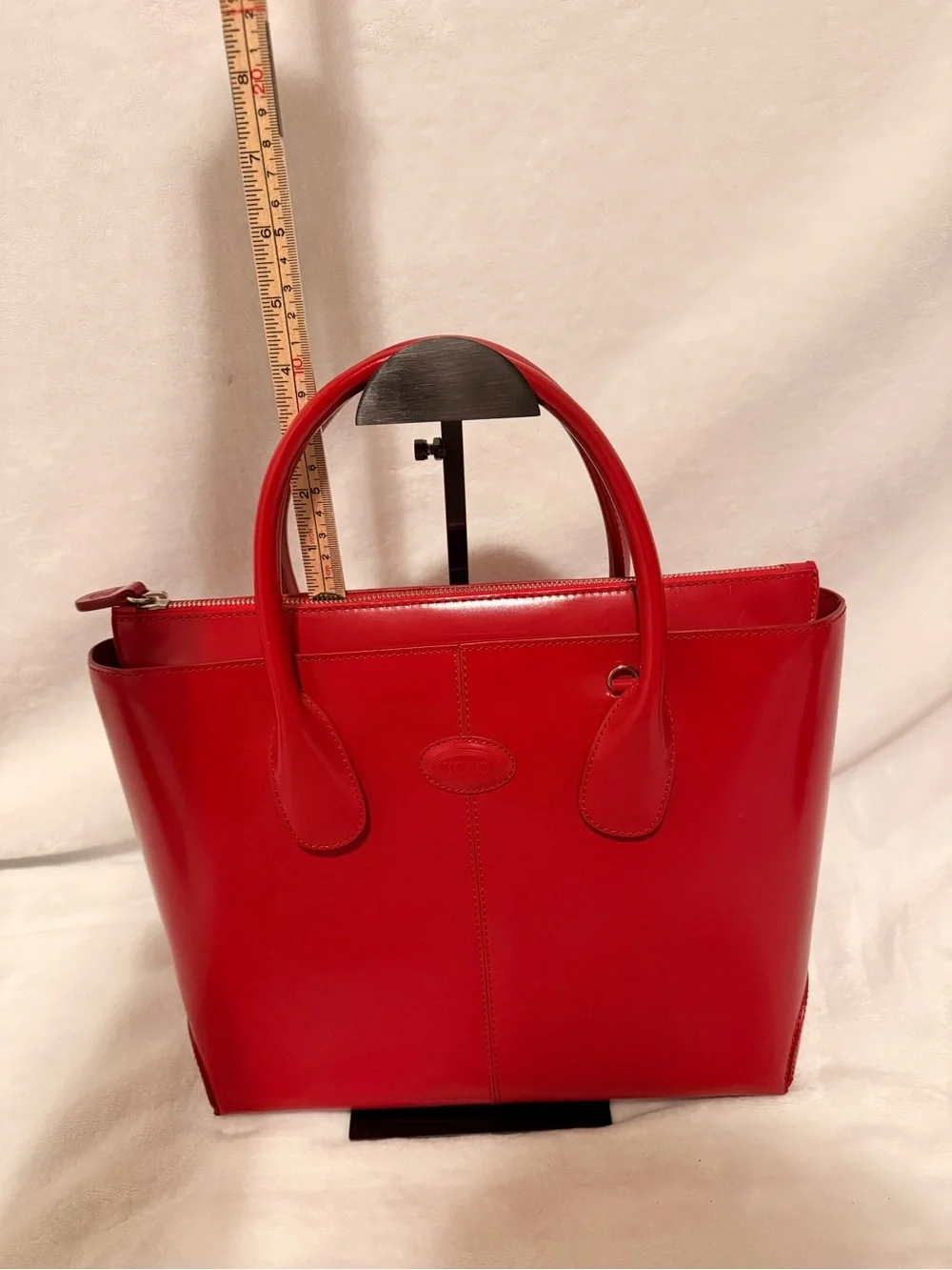 Tod's Red Patent Leather Medium D-Bag Tote